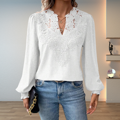 Lace Detail Long Sleeve Blouse