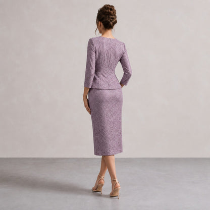 Lace Peplum Midi Dress