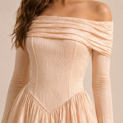 Off Shoulder Drop Waist Mini Dress