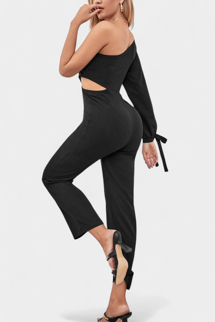 One Shoulder Cutout Jumpsuit