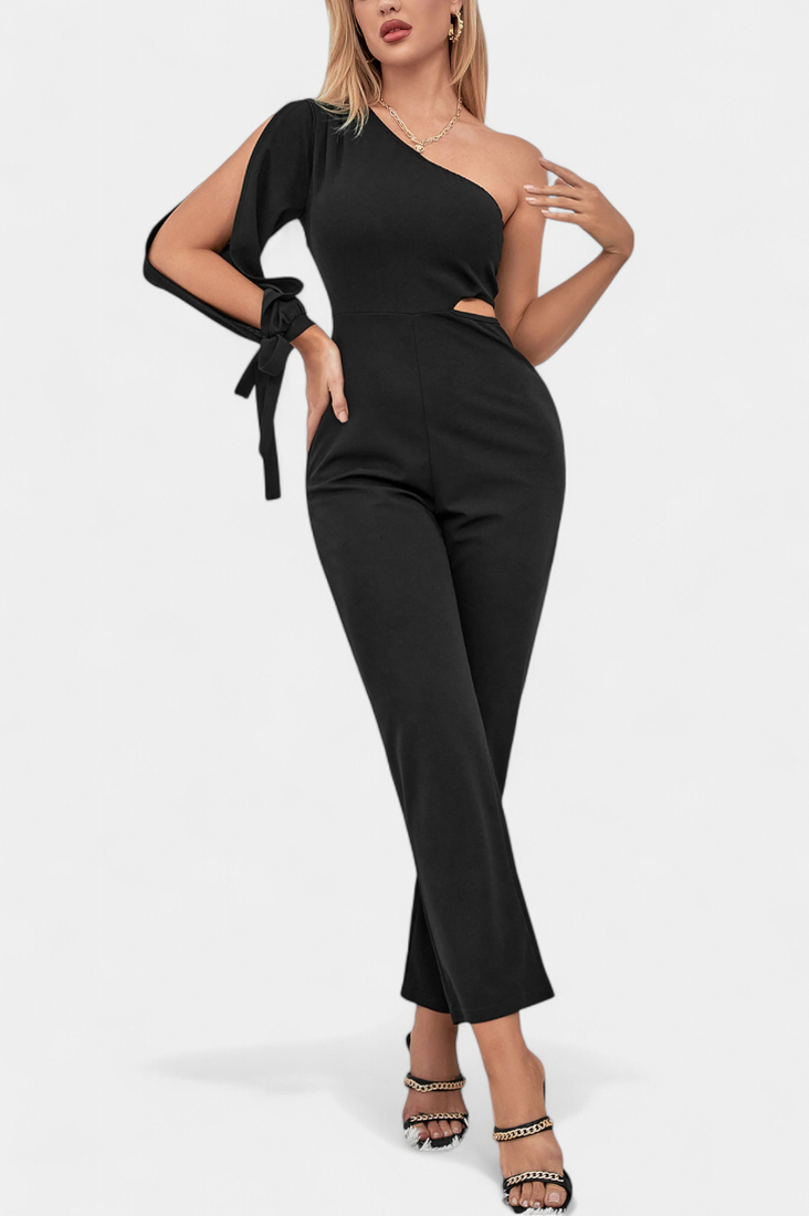 One Shoulder Cutout Jumpsuit