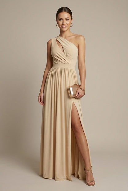 One Shoulder Cutout Maxi Dress