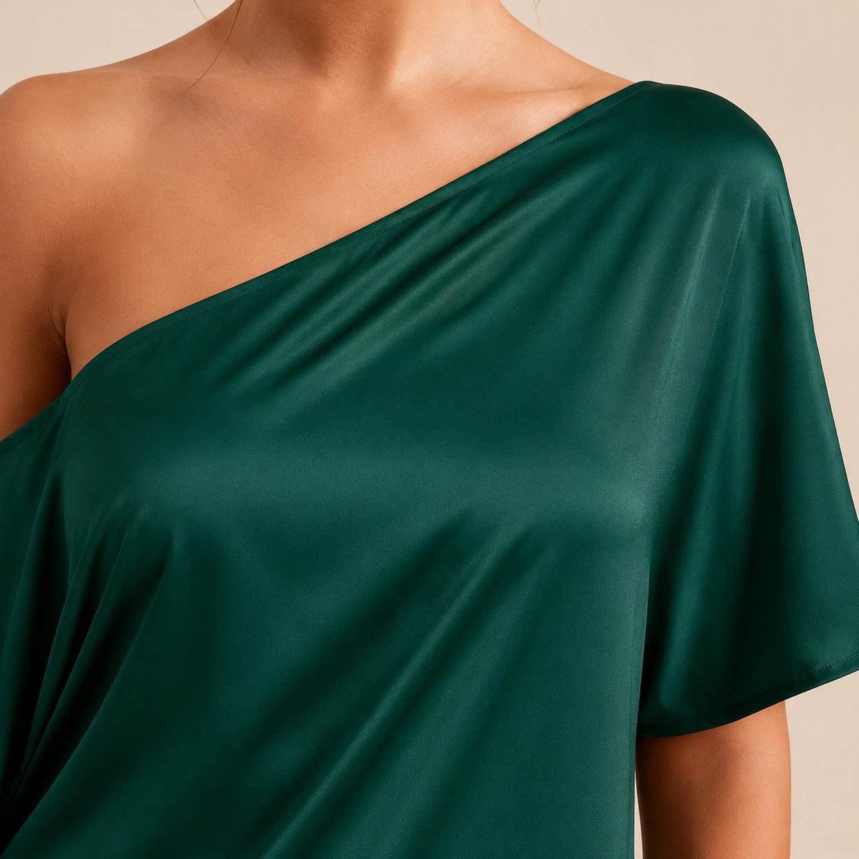 One Shoulder Satin Maxi Dress