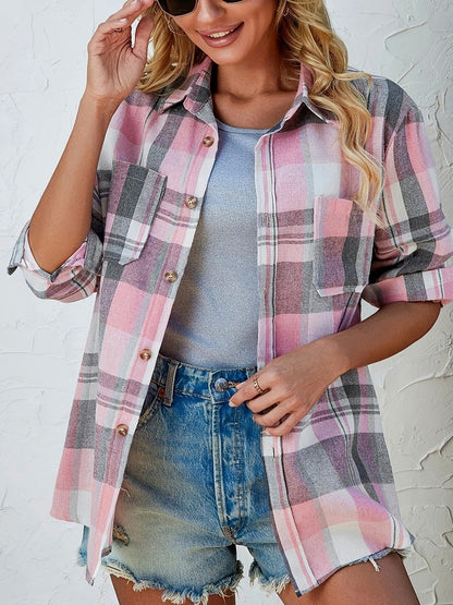 Plaid Button Front Shirt