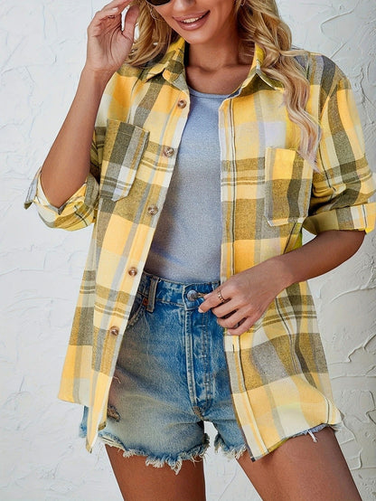 Plaid Button Front Shirt