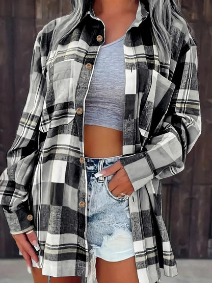 Plaid Button Front Shirt