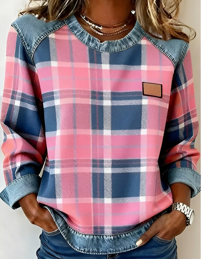 Plaid Long Sleeve Top