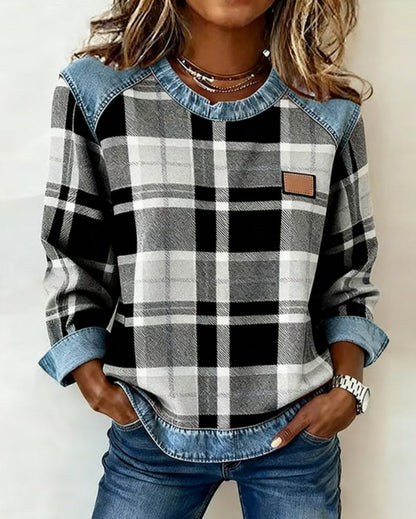 Plaid Long Sleeve Top