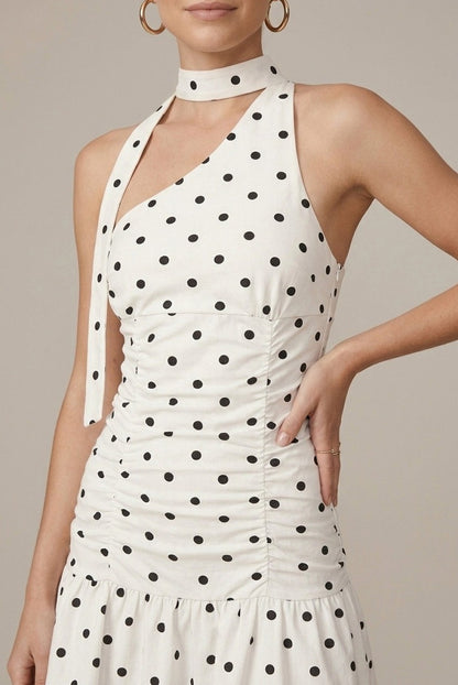 Polka Dot Halter Mini Dress