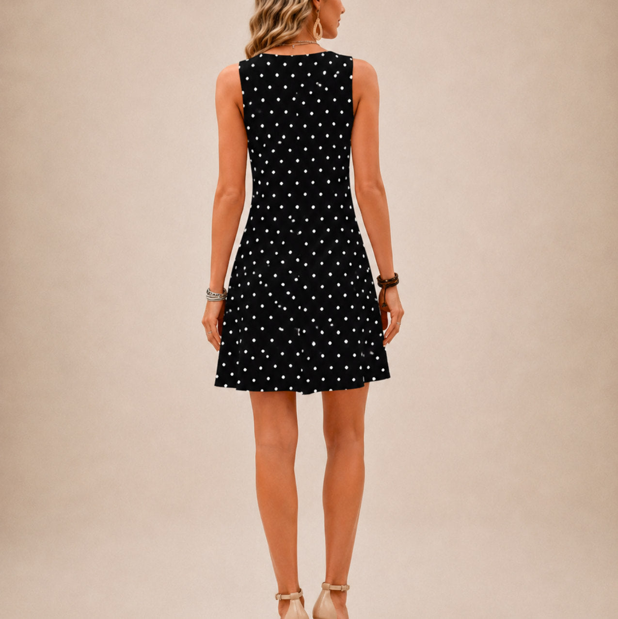 Polka Dot Sleeveless Mini Dress