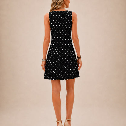 Polka Dot Sleeveless Mini Dress