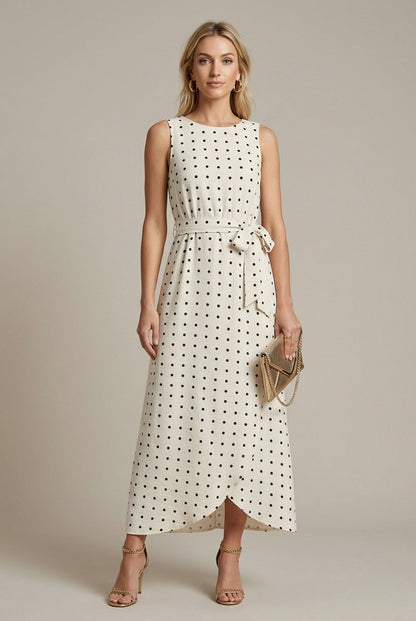 Polka Dot Tie Waist Dress