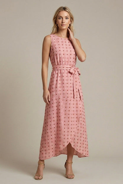 Polka Dot Tie Waist Dress