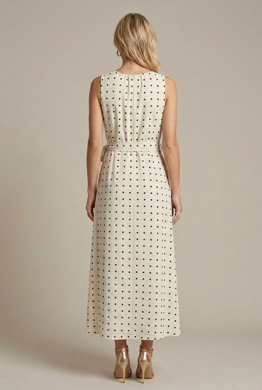 Polka Dot Tie Waist Dress