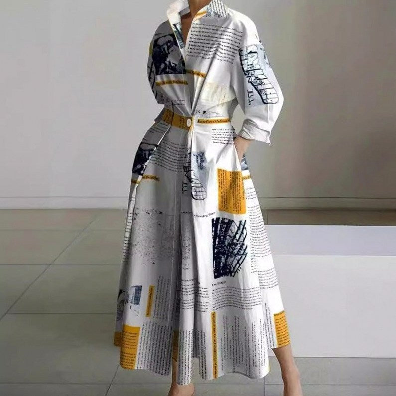 Poplin Long Sleeve Shirt Dress