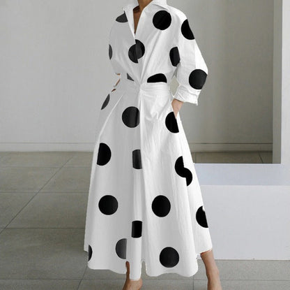 Poplin Long Sleeve Shirt Dress