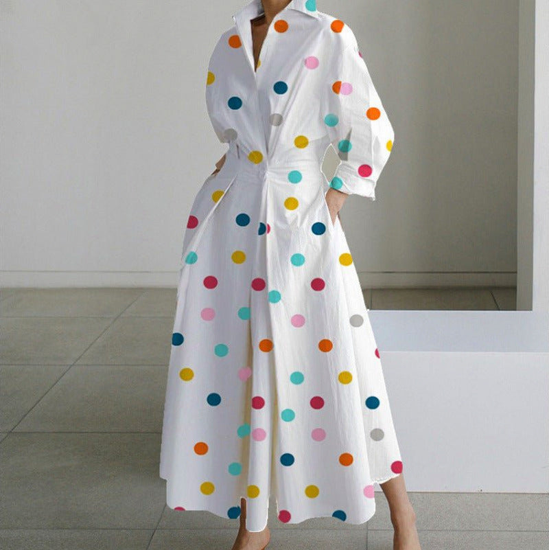 Poplin Long Sleeve Shirt Dress
