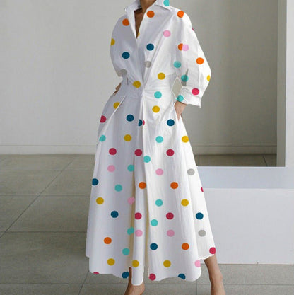 Poplin Long Sleeve Shirt Dress