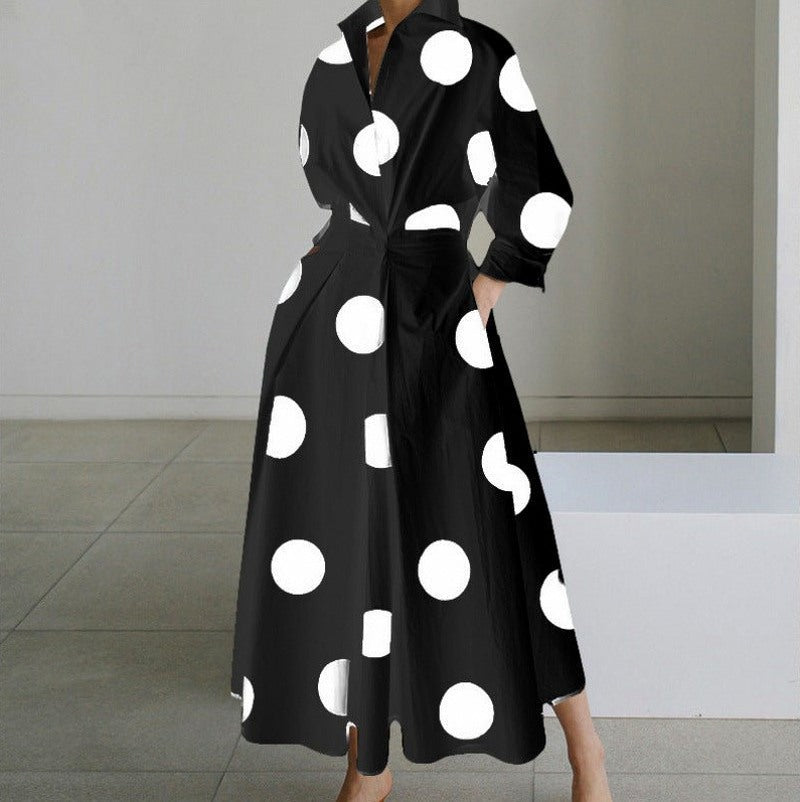 Poplin Long Sleeve Shirt Dress