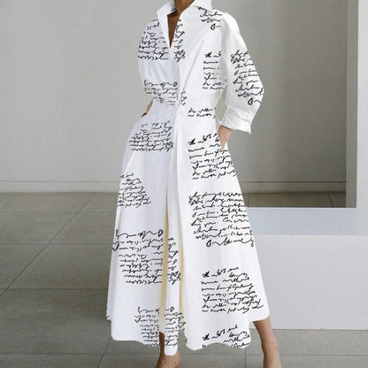 Poplin Long Sleeve Shirt Dress