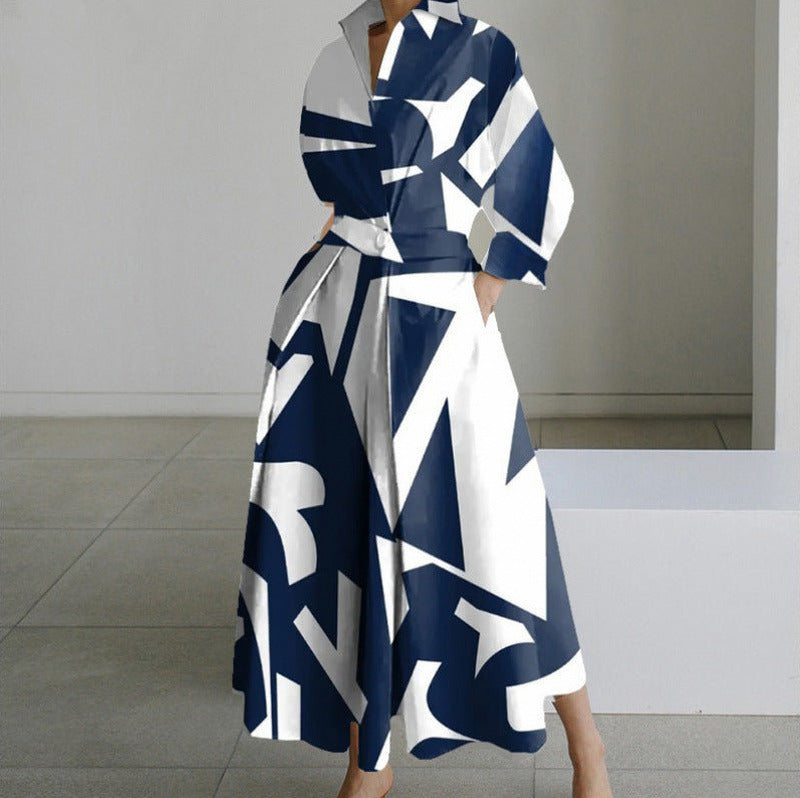 Poplin Long Sleeve Shirt Dress