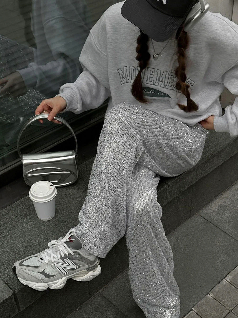 Sequin Wide Leg Pants