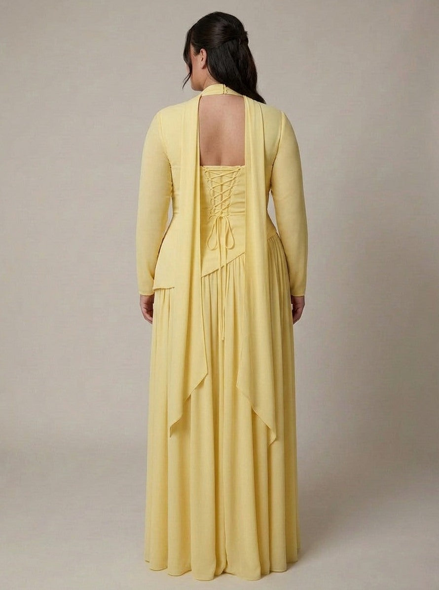 Strapless Drop Waist Pleated Maxi Dress