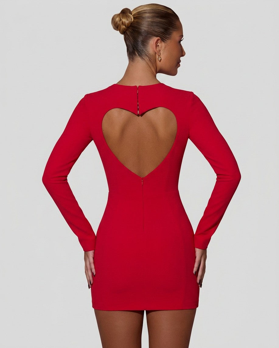Long Sleeve Sweetheart Mini Dress