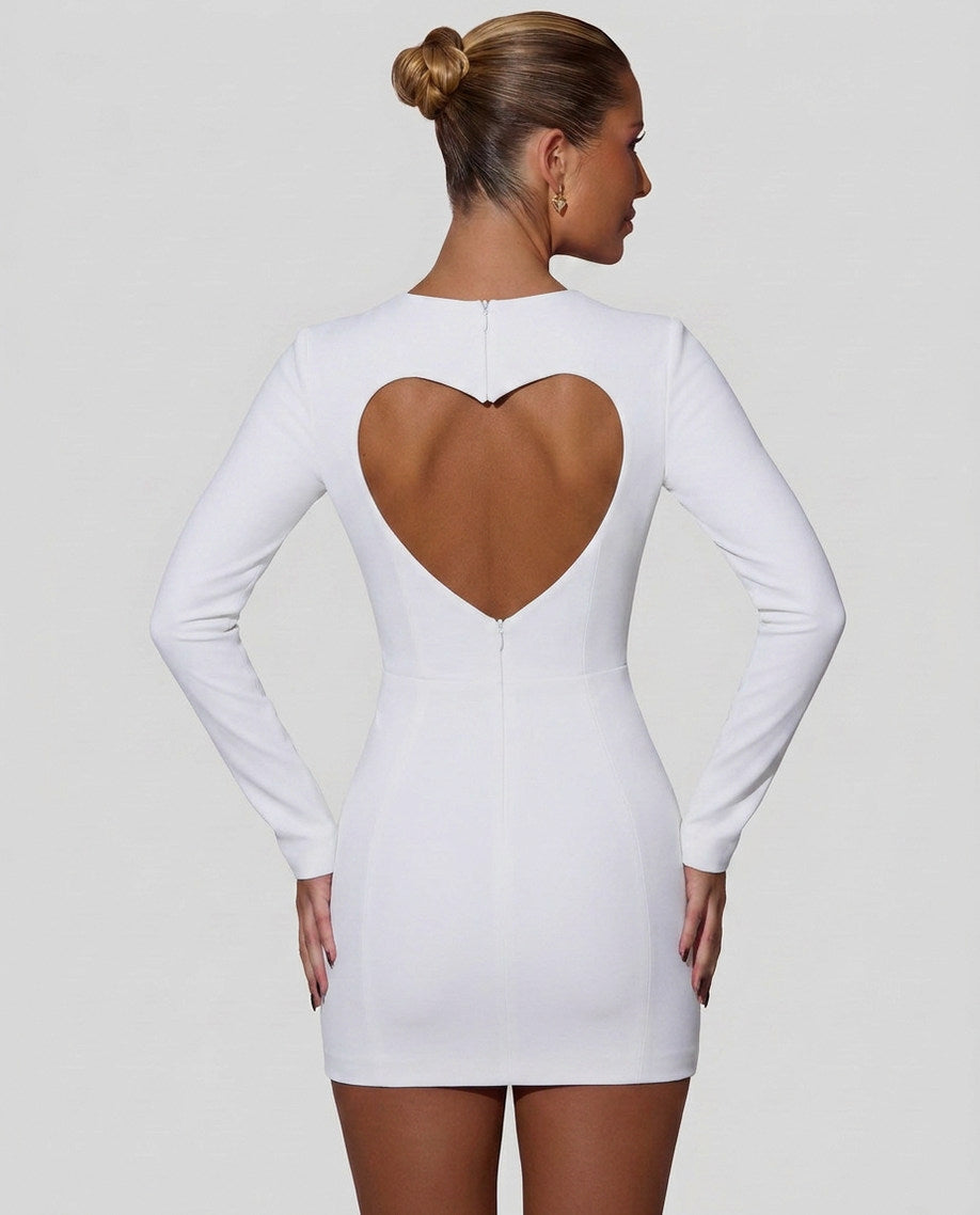 Long Sleeve Sweetheart Mini Dress