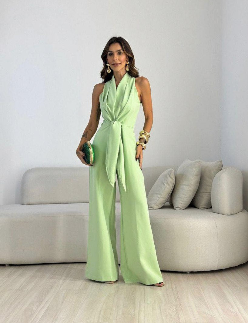 Tie Front Wide Leg Jumpsuit