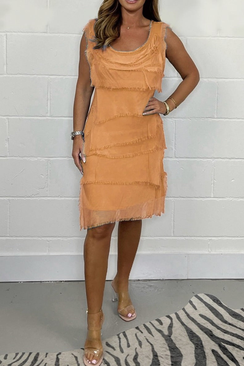 Tiered Sleeveless Midi Sundress