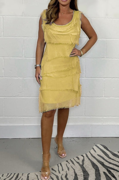 Tiered Sleeveless Midi Sundress