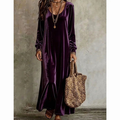Velvet Long Sleeve Maxi Dress